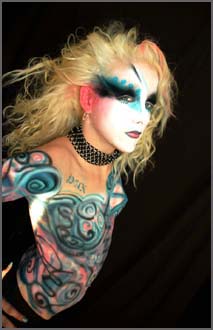Female model photo shoot of Emma pandora Jane, makeup by Bodypainter Vanessa Wayne-Edwards