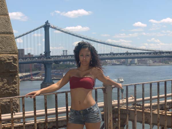 Male and Female model photo shoot of Iron Mountain Pictures and Gladys Irizarry in Brooklyn Bridge