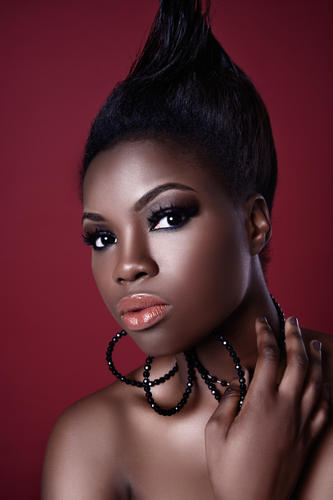 Female model photo shoot of Blessing Boyega in London, makeup by nanakua MUA