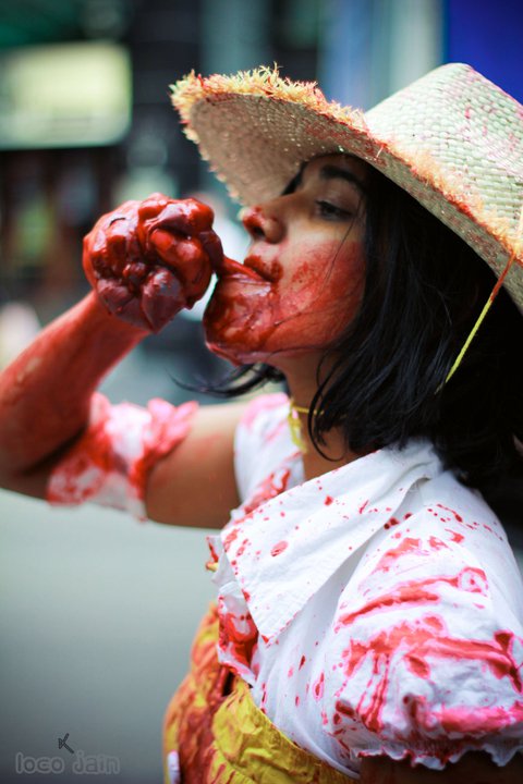Female model photo shoot of Anushka Wikramanayake in Sydney Zombie March March 2011