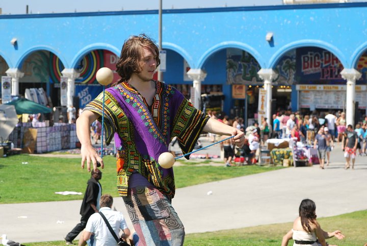 Male model photo shoot of Dancing With Flames in Venice Beach, CA