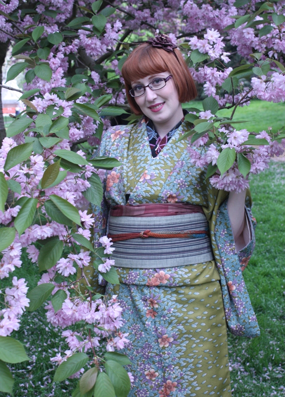Female model photo shoot of Strawberry Kimono and LyubaV