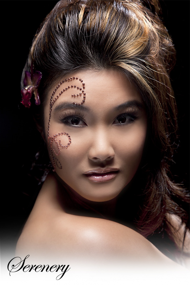 Female model photo shoot of serene cho, makeup by Sharon Kyrwood