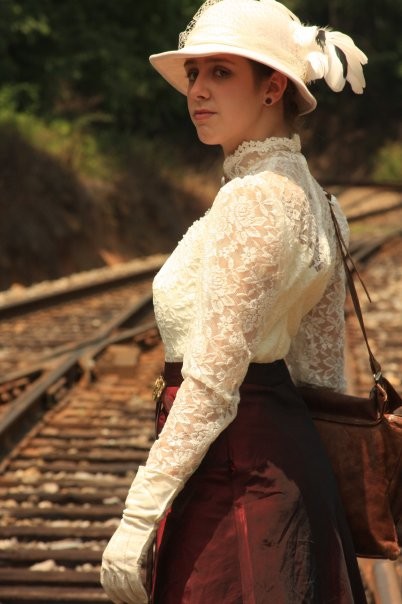 Female model photo shoot of Sarah Hermann in Candler NC, wardrobe styled by Steamchic Styling