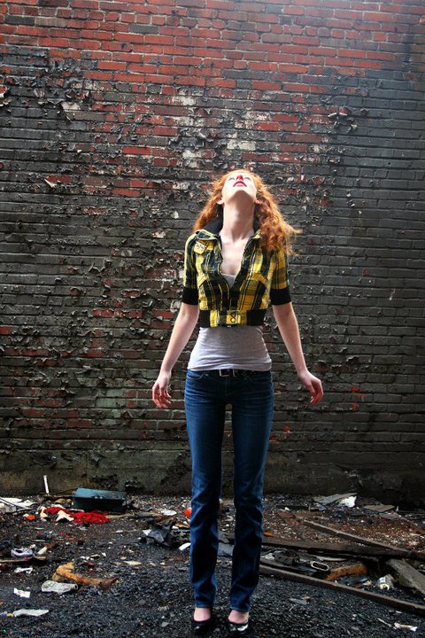 Female model photo shoot of Katie Healy in An old mill