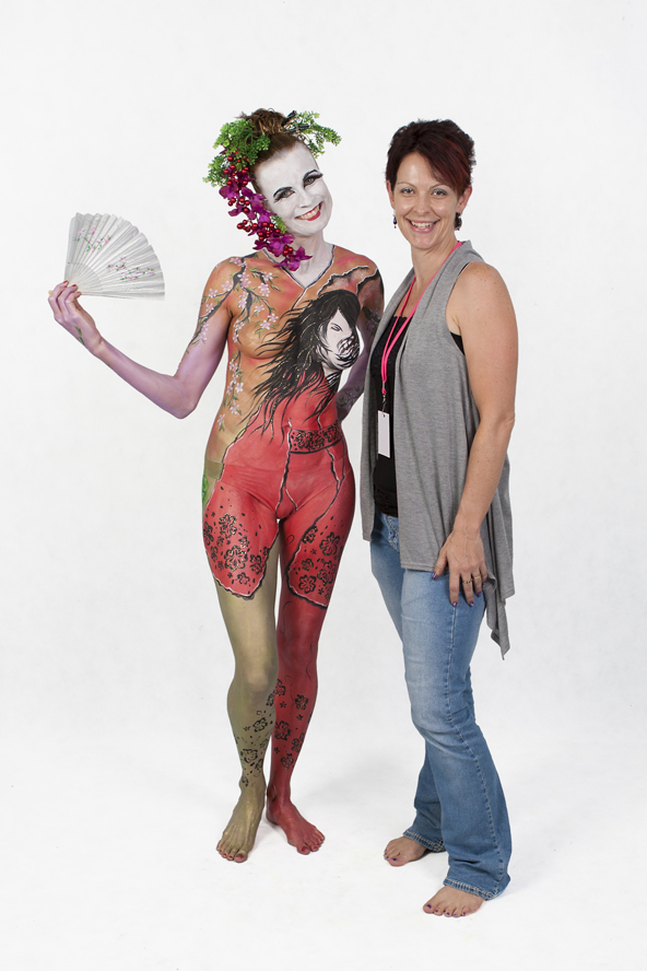 Female model photo shoot of Marion Body Painter in Daylesford
