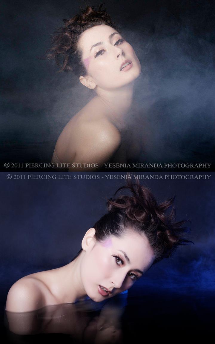 Female model photo shoot of GALINA_NYC by Piercing Lite Studios, hair styled by Uzuri Designs