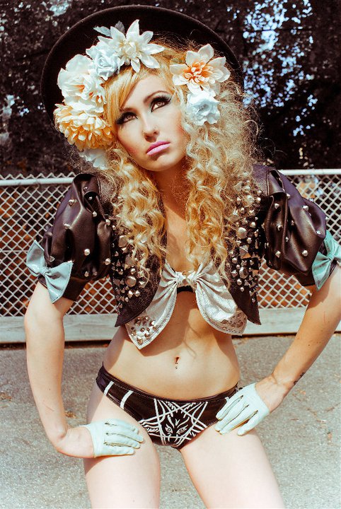 Female model photo shoot of Karolina Le Fay, clothing designed by Toxic Vision Clothing