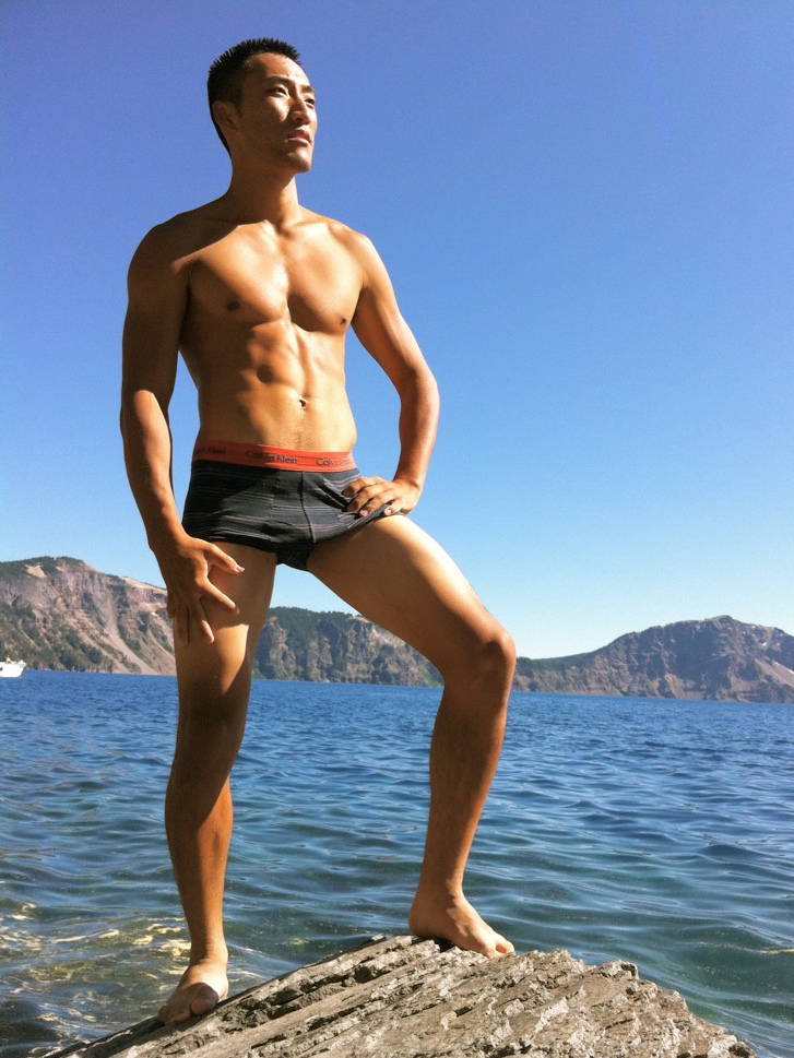 Male model photo shoot of Rui Rong in Crater Lake, OR