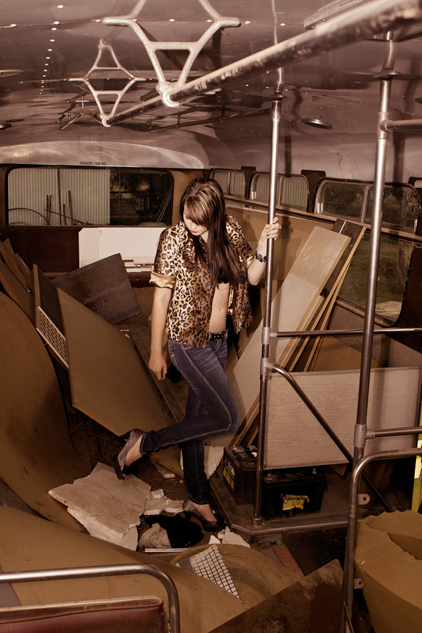 Female model photo shoot of Lauren OConnor in Bus, Forbes