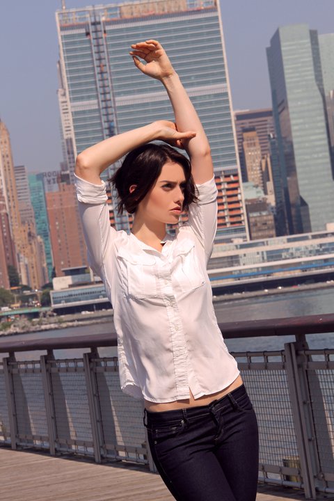 Female model photo shoot of Gearhart Photography in Gantry Plaza State Park, New York