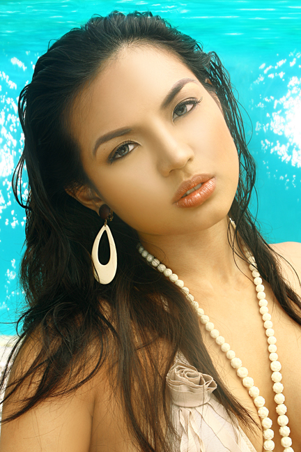 Female model photo shoot of carolyn ty in Maxims Pool, Resorts World Manila