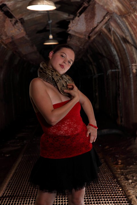 Female model photo shoot of Faith Bush in Sloss Furnace