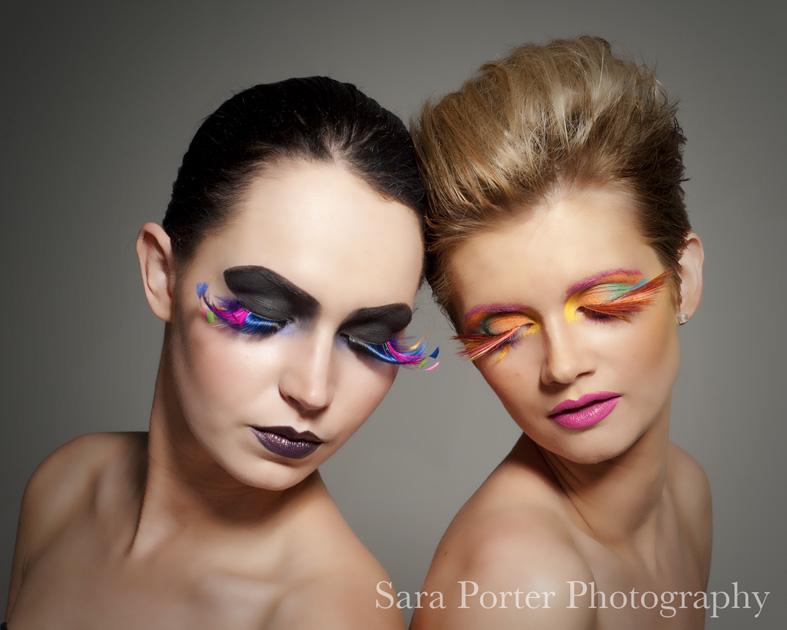 Female model photo shoot of Sara Porter, chrissie heys and Rosie Fielding, hair styled by Clare Ardern HMUA