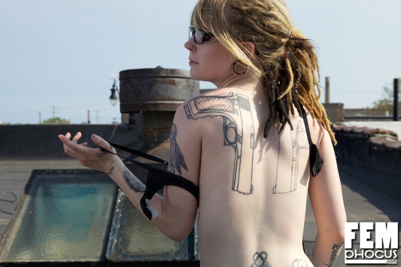 Female model photo shoot of Tattoo Hound