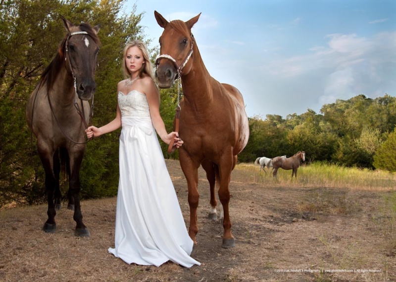 Male and Female model photo shoot of DNew2 Photography and Morgan Riestis in McKinney, TX Horse Ranch, makeup by Faces By Christina, clothing designed by Christina Plaistow