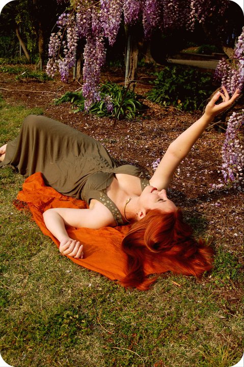 Female model photo shoot of Felspar in JC Raulston Arboretum, Raleigh NC