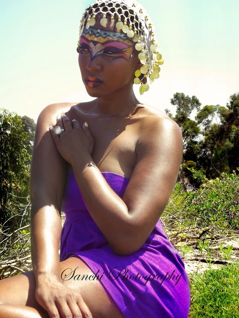 Female model photo shoot of Sanchi Photography and VMG in Signal Hill, CA, makeup by Tiara MUA Saleem