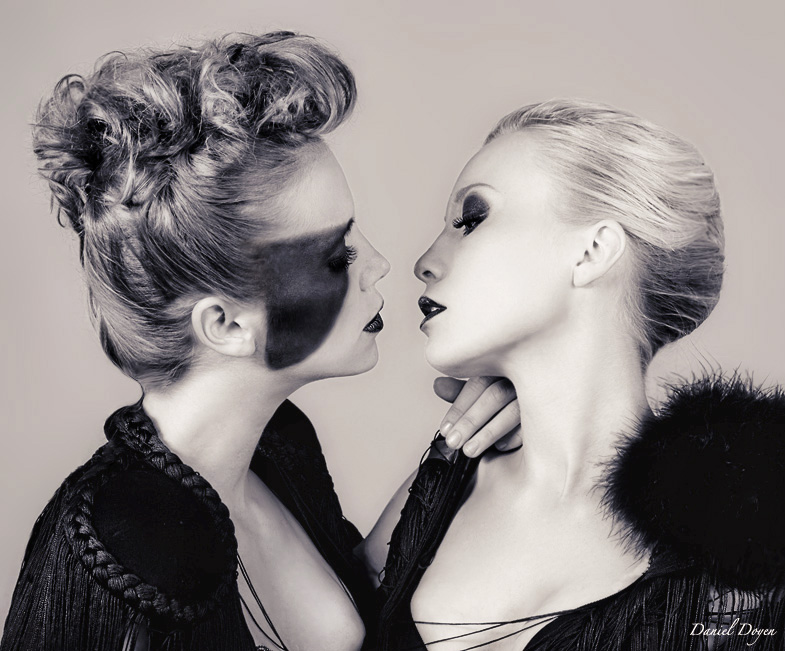 Female model photo shoot of Mika Make Up in Model: Amandine & Caroline  - Mua & Hair by me