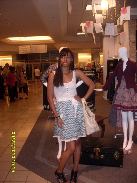 Female model photo shoot of Modele Lima  in In mall location