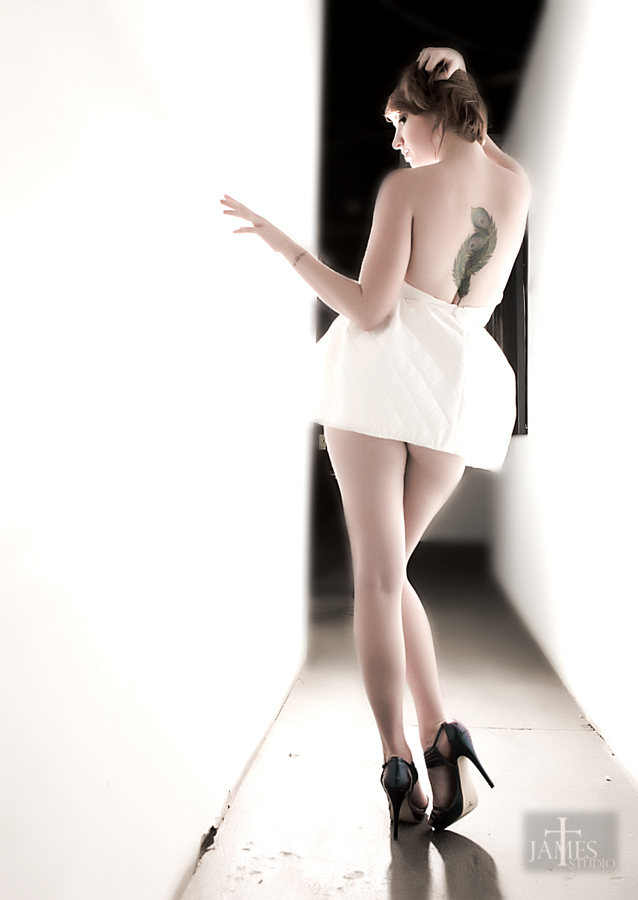 Female model photo shoot of Andie Stevens by thejamesstudio in Wazee Union