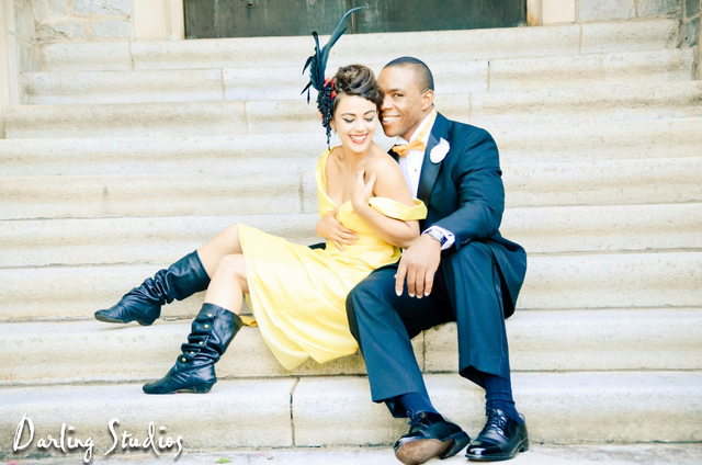 Female and Male model photo shoot of Make BelieveN Weddings and D James Jones