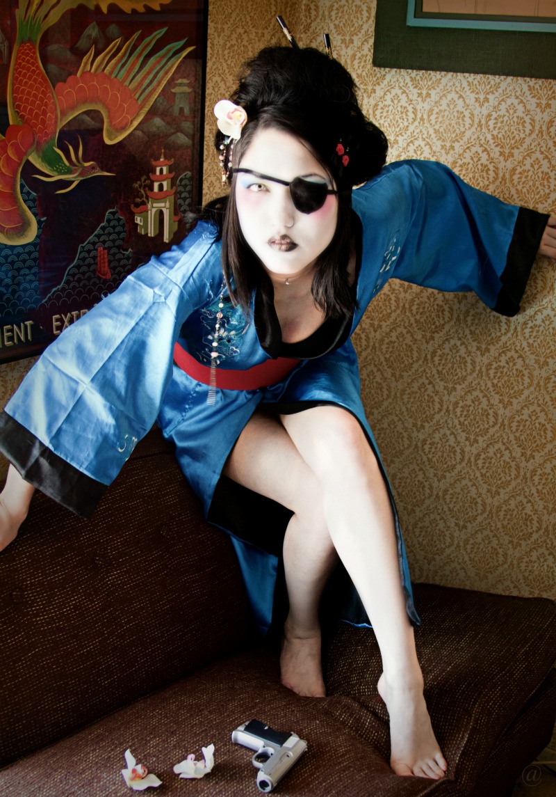 Female model photo shoot of Haffa by MonochromeRomance, makeup by Olive Erica Olson