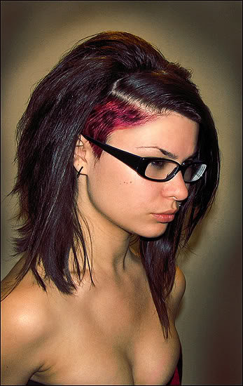 Female model photo shoot of Cut Up And Dye