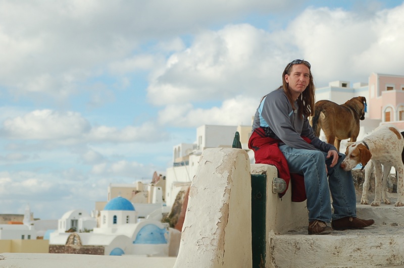 Male model photo shoot of kevin michael petitto in Santorini, Greece