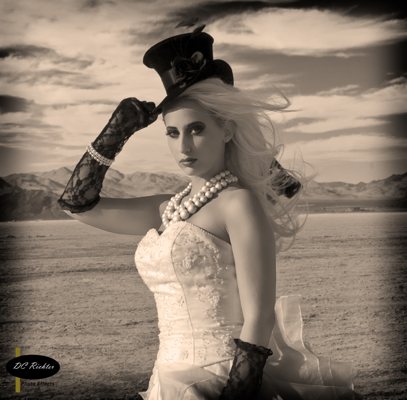 Female model photo shoot of DC Richter and MsCynthiaLauren by Eric Richter in Lucerne Valley, California, makeup by Morgan Panter