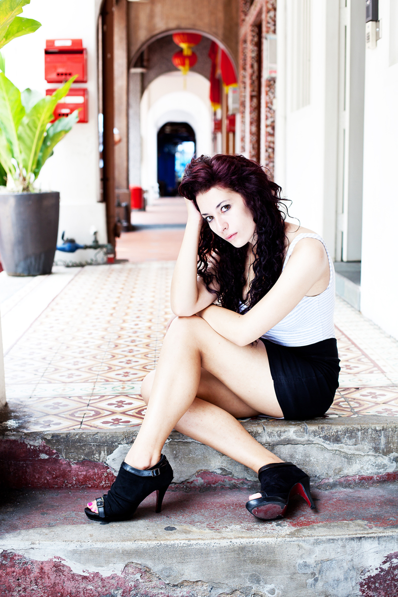 Female model photo shoot of Lauren Dmello in Chinatown, Singapore