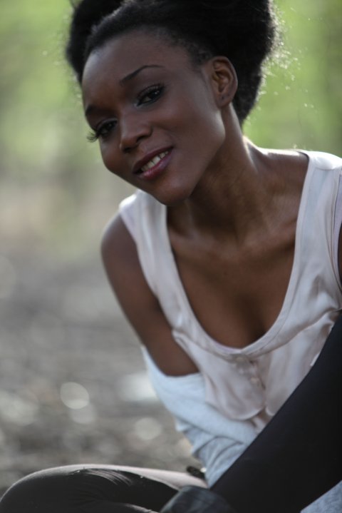 Female model photo shoot of Cecile Helen Luboko in the woods