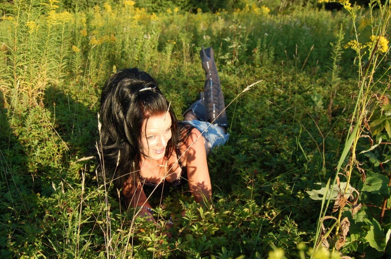 Female model photo shoot of Deseray Domino in the farm in NH