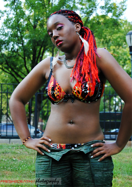 Female model photo shoot of Fresh2Death Photography and EbonyHeart in Brooklyn Ny