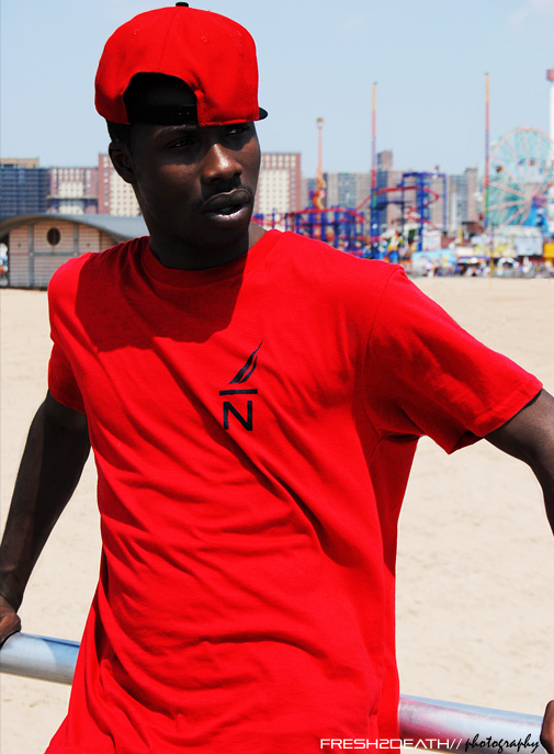 Male model photo shoot of Blizzy Black in Coney Island
