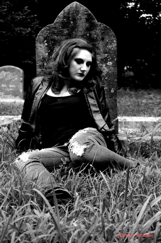Female model photo shoot of KMarieONeill by Lost Wonder Photography in Scotland Cemetery