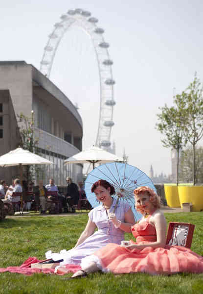 Female model photo shoot of Retro Chick in Southbank Centre