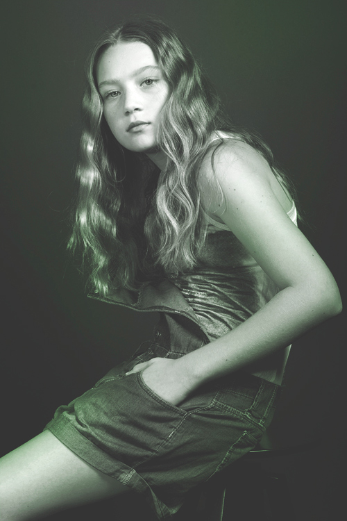 Male model photo shoot of ahsi in hair/mu: Kim Bettencourt  Model: Gaby