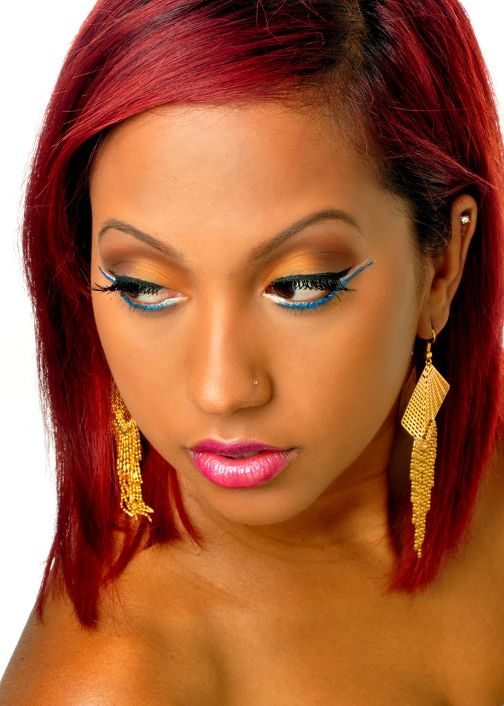 Female model photo shoot of Sarika C, makeup by AlluringArtsByAntrice