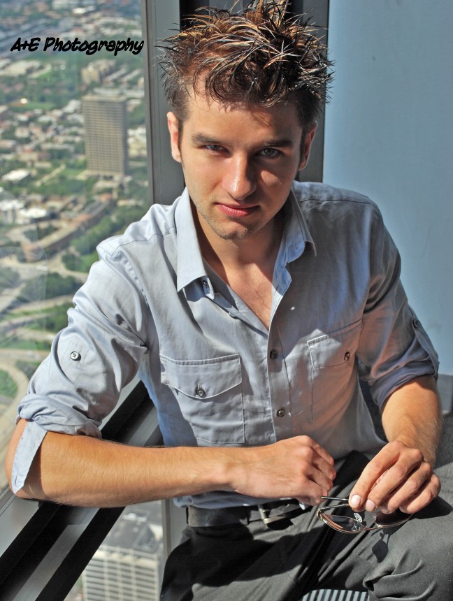 Male model photo shoot of Kris Kaminski by A n E Photography in Willis Tower Skydeck