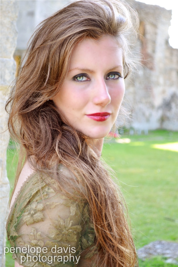 Female model photo shoot of Penelope Davis  in Titchfield Abbey