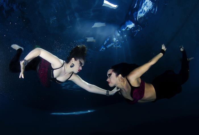 Female model photo shoot of Kit Kat Makeup Design, Jen T and Jennifer-Evie by Leigh Dunne Underwater