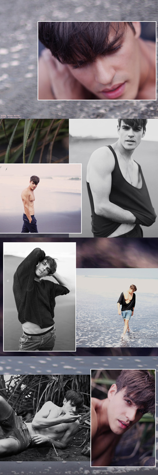 Male model photo shoot of Michael Cools in black beach, bali
