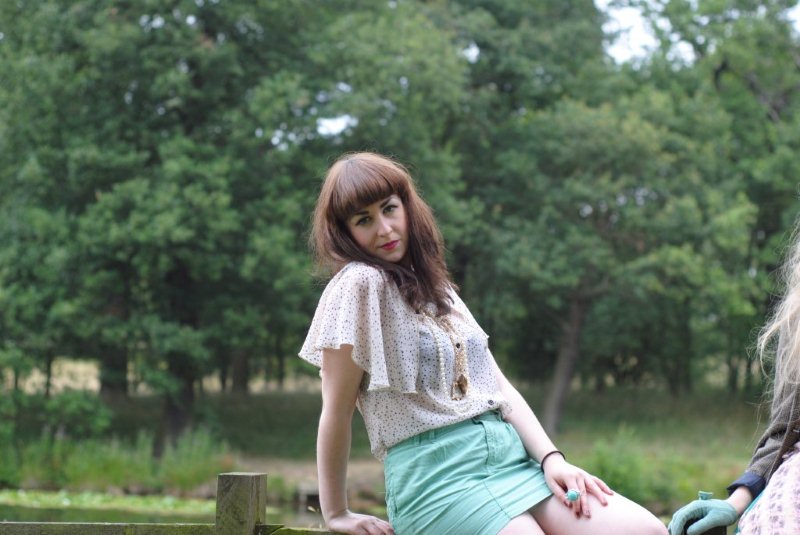 Female model photo shoot of Abbie Eloise in The lake at Hardwick Hall, UK