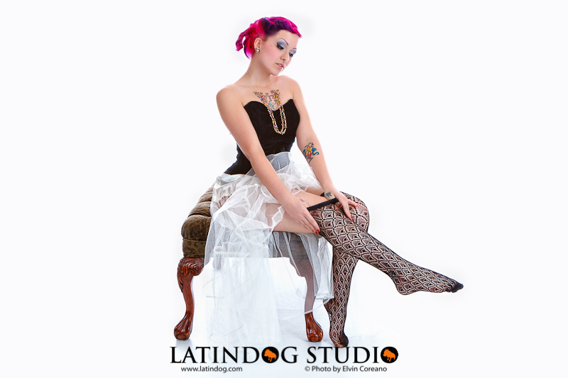 Female model photo shoot of Brandy Backlash by LatinDog Studio, clothing designed by Heidi Carder Clothes
