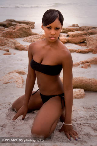 Female model photo shoot of shaniqua clowers by Ken McCoy in BEACH