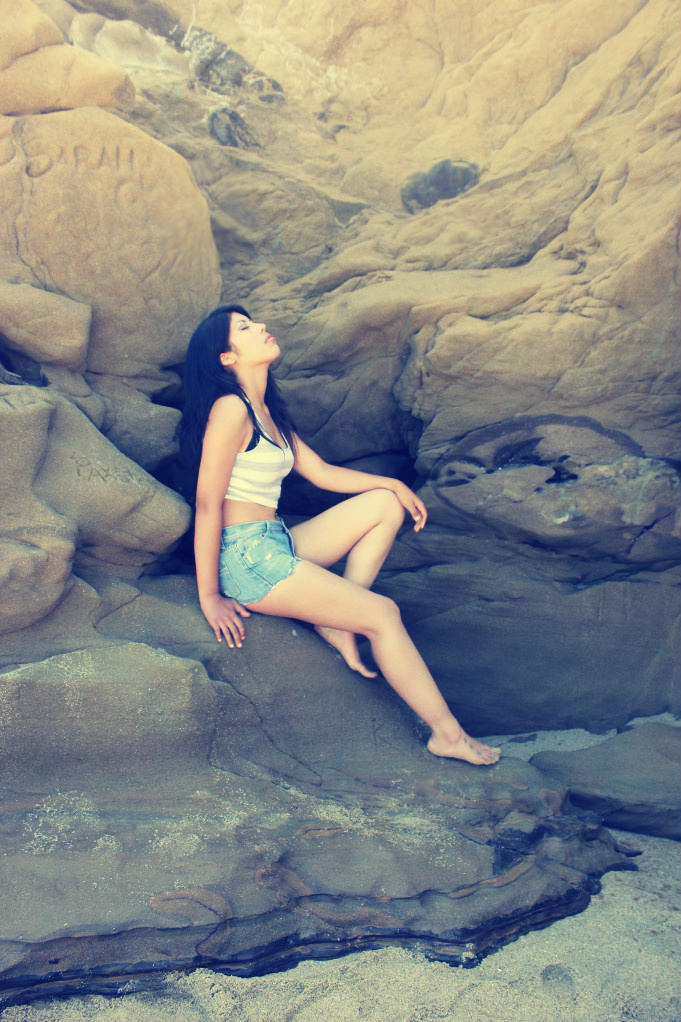 Female model photo shoot of P E A R L in La Jolla Cove