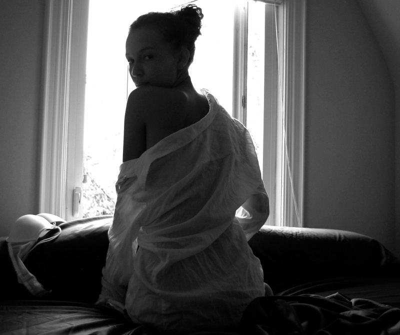 Female model photo shoot of Ya Gabrielle by Brooklyn BlackAndWhite