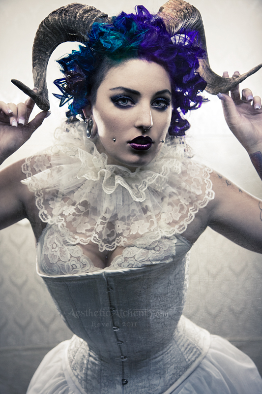 Female model photo shoot of Cutthroat Kristina by Aesthetic Alchemy in Sacramento, CA, hair styled by Jared Joyner