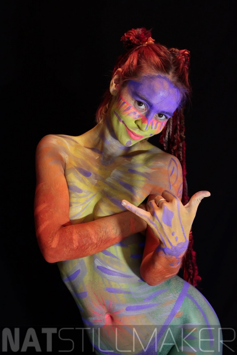 Female model photo shoot of Body Paint Girl by NATstill in Portland, OR
